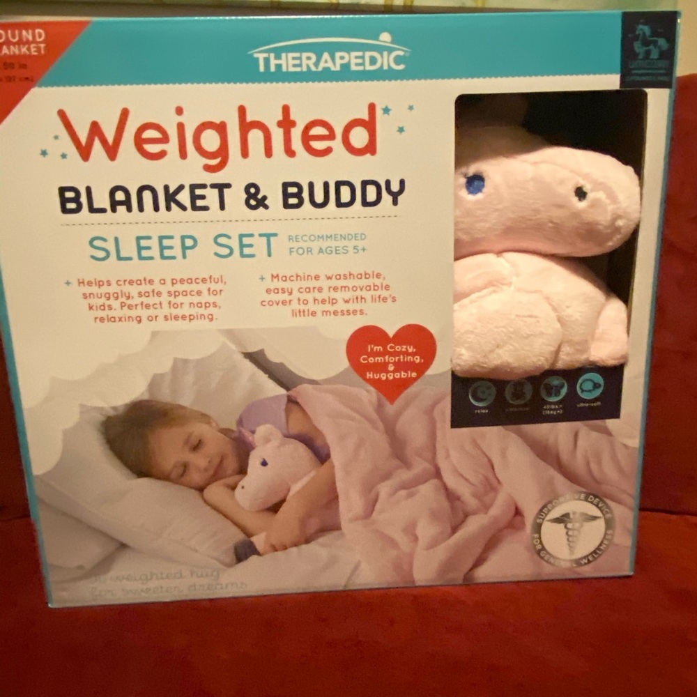 Weighted blanket and buddy sleep set, unicorn